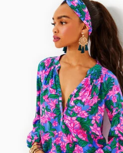 Elsa Silk Top -Lilly Pulitzer Shop 000657 cerisepinksafarisunset a3 sf