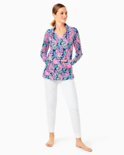 UPF 50+ Luxletic Cassi Popover -Lilly Pulitzer Shop 006263 oysterbaynavyshroomwithaview a3 sf