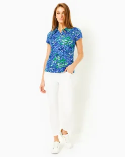 UPF 50+ Luxletic Frida Scallop Polo Top -Lilly Pulitzer Shop 006648 abacoblueinturtleawe a3 sf