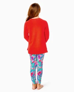 Girls Luxletic Mini Beach Comber Sweatshirt -Lilly Pulitzer Shop 010070 rubyred a3 sf