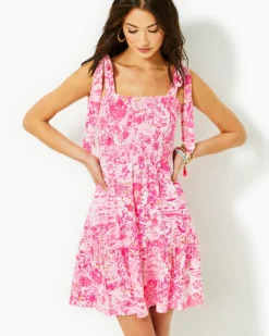 Kailua Smocked Dress -Lilly Pulitzer Shop 010149 peonypinkseasidescene a3 sf