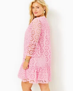 Bekah Eyelet Dress 11 Bekah Eyelet Dress -Lilly Pulitzer Shop 010606 peonypinkoversizedpinwheeleyelet a5 sf