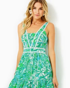 Pollie Midi Dress -Lilly Pulitzer Shop 010643 botanicalgreensafarisangria a4 sf