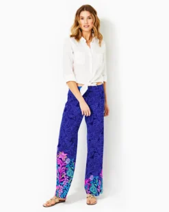 32" Bal Harbour Palazzo Pant -Lilly Pulitzer Shop 011783 aegeannavycalypsocoastengineeredpant a3 sf