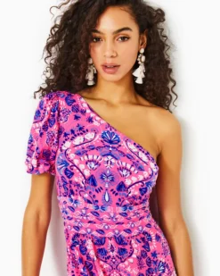Solana One-Shoulder Maxi Dress -Lilly Pulitzer Shop 012031 havanapinkturtletidepoolengineeredknitdress a5 sf