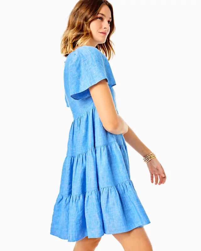Jocelyn Short Sleeve Linen Dress 2 Jocelyn Short Sleeve Linen Dress - Image 2
