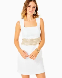 Rubina Stretch Shift Dress -Lilly Pulitzer Shop 012610 resortwhitepineapplepuckerjacquard a3 sf