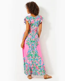 Verona Flutter Sleeve Maxi Dress