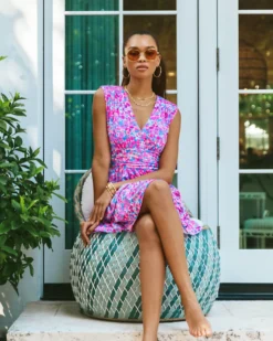 Faye V-Neck Ruffle Dress -Lilly Pulitzer Shop 012760 aurapinkbabybloomer campaigntest sf