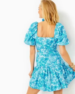 Kylanne Elbow Sleeve Linen Dress