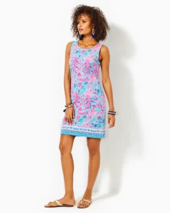 Larsen Stretch Terry Shift Dress -Lilly Pulitzer Shop 012801 celestialblueseekandseaengineeredknitdress a3 sf