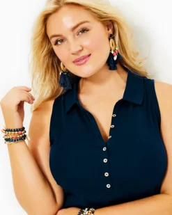 Reema Sleeveless Polo Dress 12 Reema Sleeveless Polo Dress -Lilly Pulitzer Shop 012803 aegeannavy a5 sf