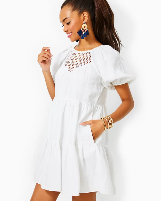 Charlet Short Sleeve Linen Dress 2 Charlet Short Sleeve Linen Dress - Image 2