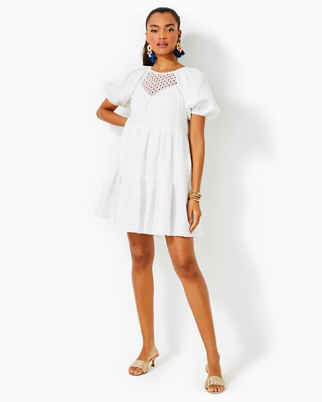 Charlet Short Sleeve Linen Dress 4 Charlet Short Sleeve Linen Dress - Image 4