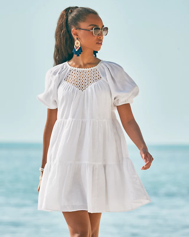 Charlet Short Sleeve Linen Dress 5 Charlet Short Sleeve Linen Dress - Image 5
