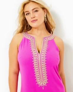 Sandrah Embroidered Maxi Shift Dress -Lilly Pulitzer Shop 012868 wildfuchsia a5 sf