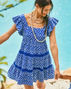 Morrie Ruffle Sleeve Eyelet Dress -Lilly Pulitzer Shop 012925 bluegrottofluttereyelet campaigntest sf