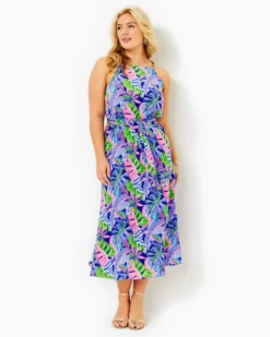 Joannah Silk Midi Dress -Lilly Pulitzer Shop 013175 bluegrottobeleafinyourself a5 sf