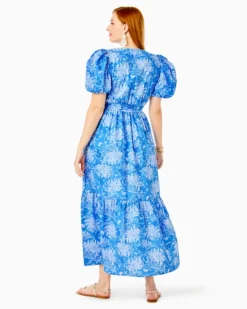 Ezralyn Short Sleeve Cotton Maxi Dress -Lilly Pulitzer Shop 013177 bocabluecrocandlockit a5 sf