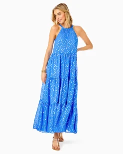 Beccalyn Maxi Dress 8 Beccalyn Maxi Dress -Lilly Pulitzer Shop 013197 bocablueviscosemetallicclipdobby a3 sf