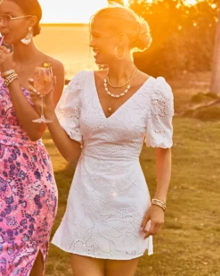 Celestina V-Neck Romper -Lilly Pulitzer Shop 013240 resortwhiteladdervineeyelet campaigntest sf