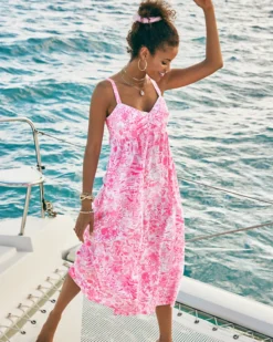 Azora Cotton Midi Dress -Lilly Pulitzer Shop 013620 peonypinkseasidescene campaigntest sf