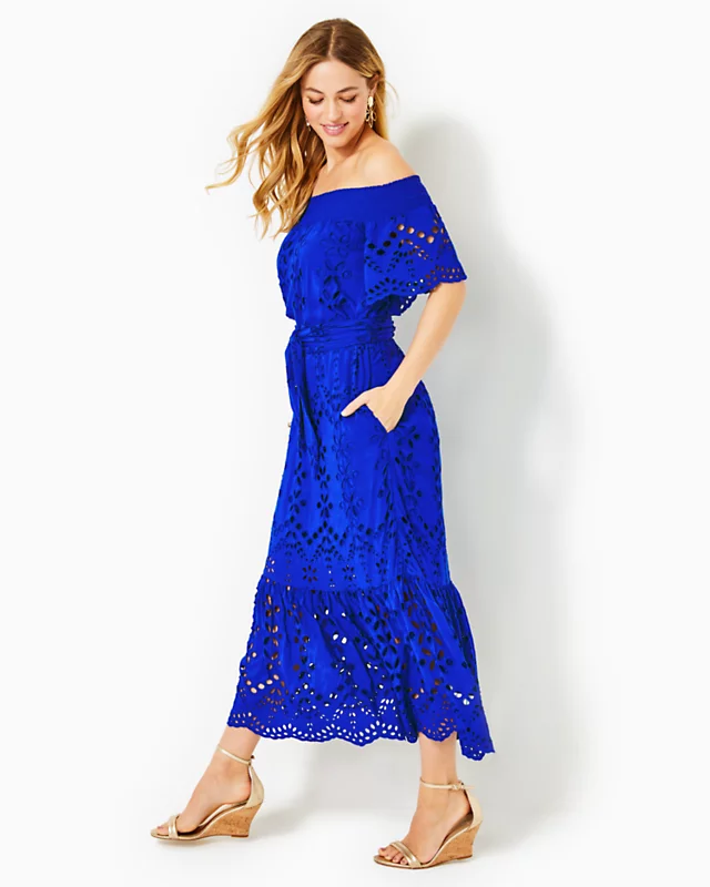 Isbell Off-The-Shoulder Eyelet Midi Dress 2 Isbell Off-The-Shoulder Eyelet Midi Dress - Image 2