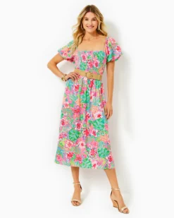 Selah Short Sleeve Smocked Midi Dress -Lilly Pulitzer Shop 013663 multijourneytothejungle a3 sf