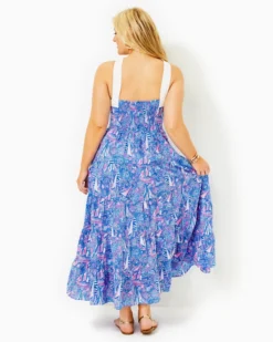 Jenette Cotton Halter Maxi Dress -Lilly Pulitzer Shop 013680 bocablueitsasailabration a6 sf