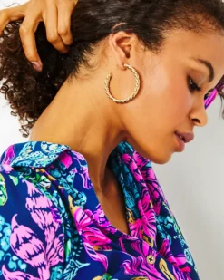 Tropical Twist Hoop Earrings