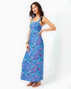 Mirasol Maxi Dress 8 Mirasol Maxi Dress -Lilly Pulitzer Shop 014319 breakwaterblueshellsnbellsengineeredknitdress a3 sf