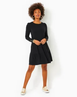Arlette Long Sleeve Dress -Lilly Pulitzer Shop 014325 onyx a3 sf