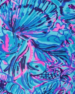 UPF 50+ Luxletic 24" South Beach High Rise Midi Legging -Lilly Pulitzer Shop 014687 breakwaterblueshellsnbells a4 sf