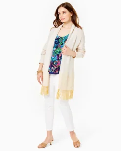 Tatum Long Fringe Hem Cardigan -Lilly Pulitzer Shop 24439 goldmetallic a5 sf