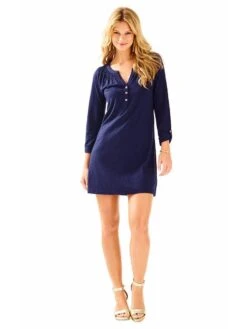 Lilly Pulitzer Women's Sleeved Essie Dress -Lilly Pulitzer Shop 27678 408truenavyalt3